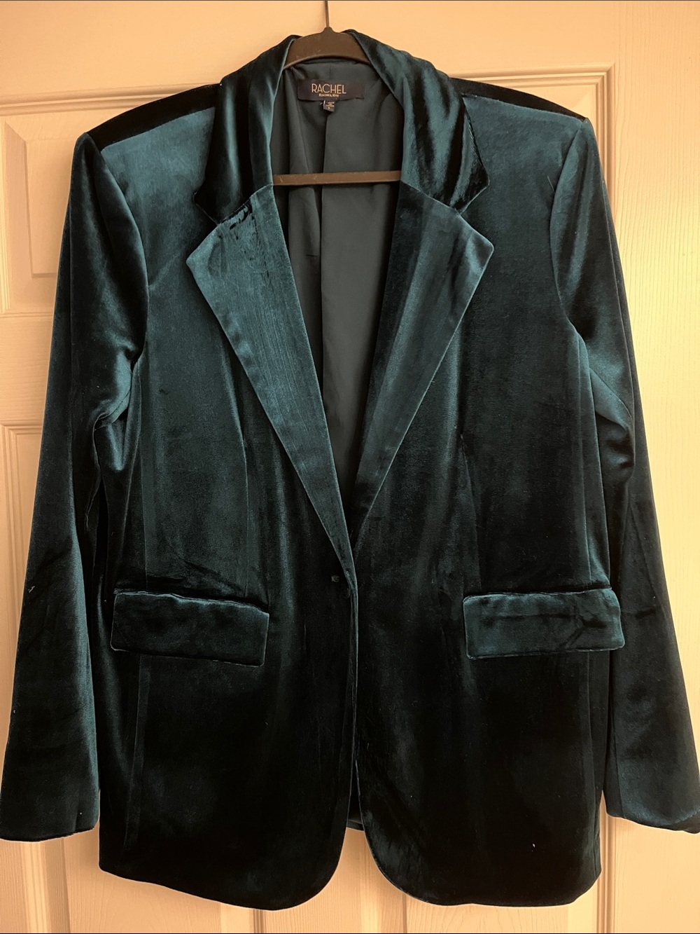 Rachel Teal Velvet Blazer Jacket